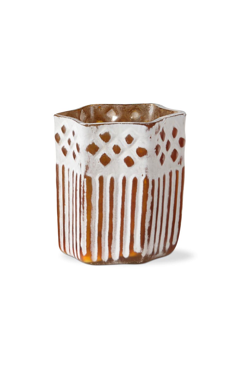 tag Clara Handcrafted Blown Glass Gold Tealight Holder Centerpiece, Main, color, Gold