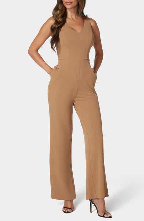 bebe V-Neck Scuba Jumpsuit
