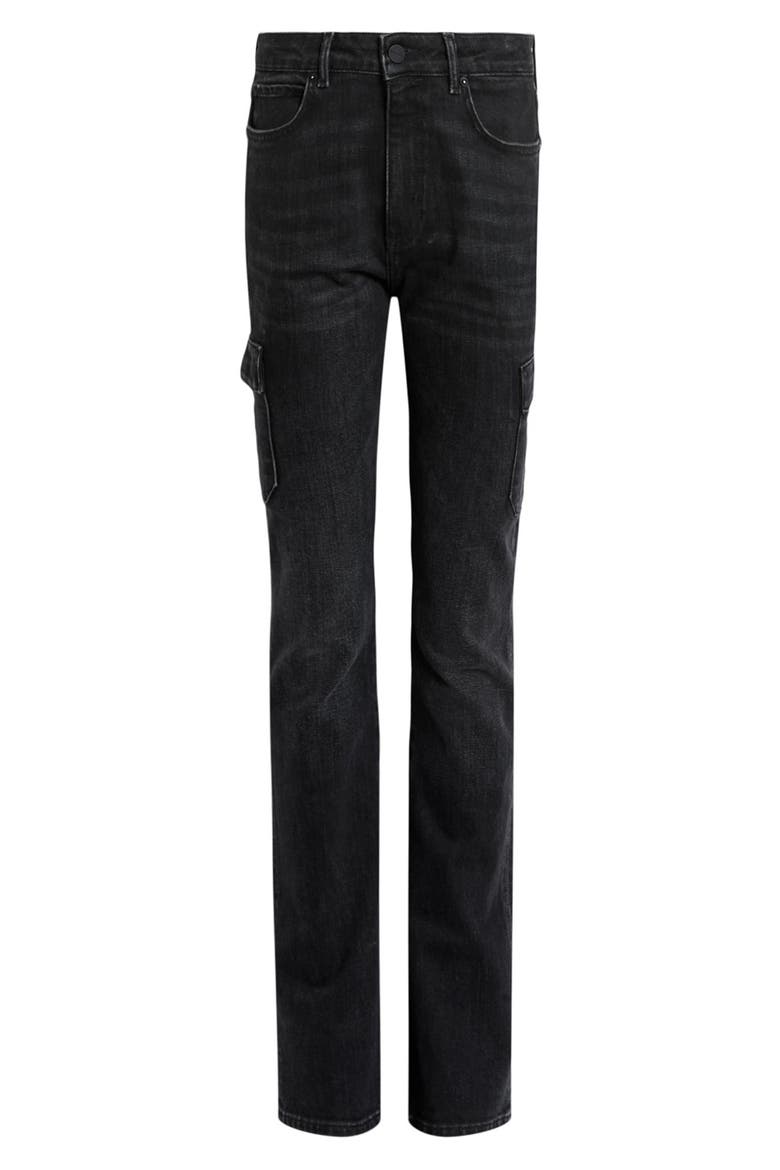 Hollis Cargo Bootcut Jeans, Alternate, color, WASHED BLACK