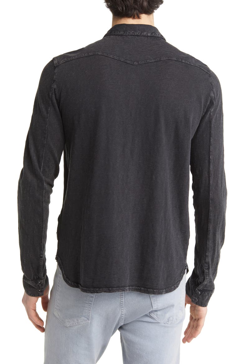 Arvon Cotton Snap-Up Western Shirt, Alternate, color, MINERAL BLK