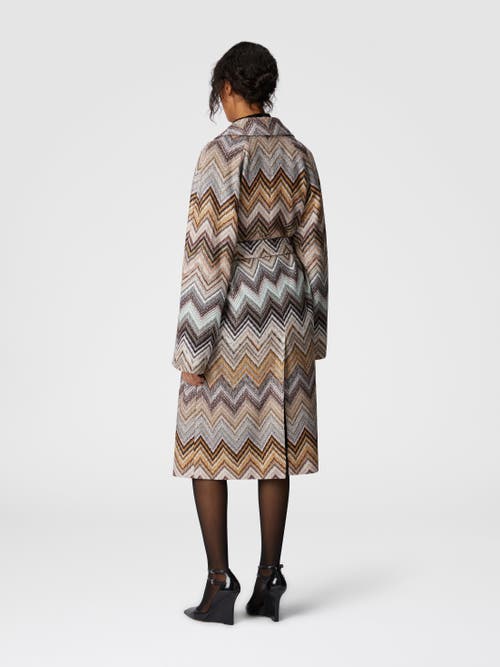 MISSONI MISSONI VISCOSE AND LAMÉ WOOL TRENCH COAT WITH BELT 