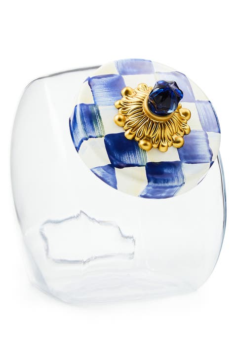 Cookie Jar with Royal Check Lid
