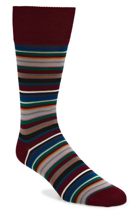 Munich Stripe Cotton Blend Dress Socks