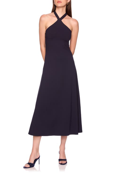 Halter String Tie Midi Dress
