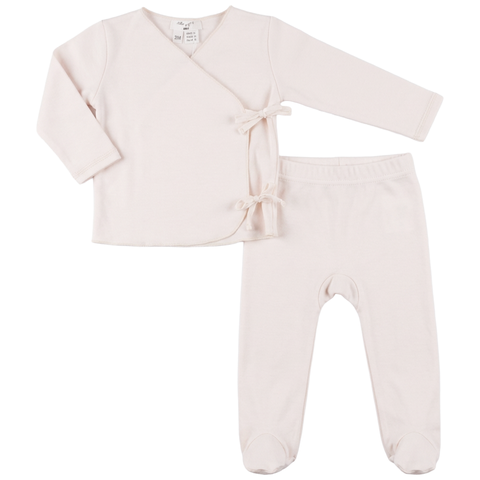 Girl Wrap Front Snap Top & Leggings Two Piece Romper Set