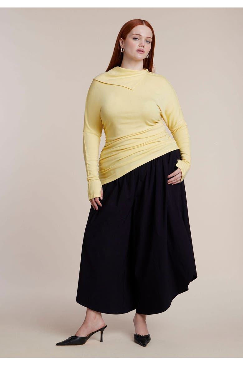 Draped Neck Knit Top (plus), Alternate, color, SUNLIGHT