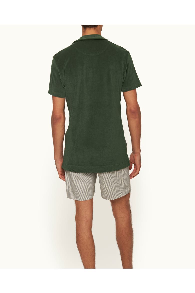 Terry Towelling Tailored Fit Towelling Polo Shirt, Alternate, color, Amazonian Green