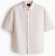 H&M Relaxed Fit Short-sleeved Linen-blend Shirt