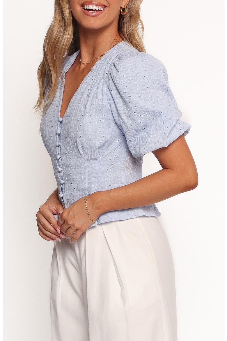 Yuva Eyelet Crop Top, Alternate, color, CORNFLOWER BLUE