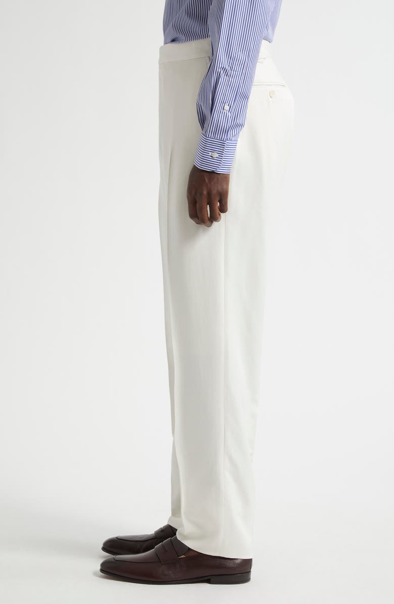 Ralph Lauren Purple Label Gregory Flat Front Mulberry Silk Trousers, Alternate, color, 