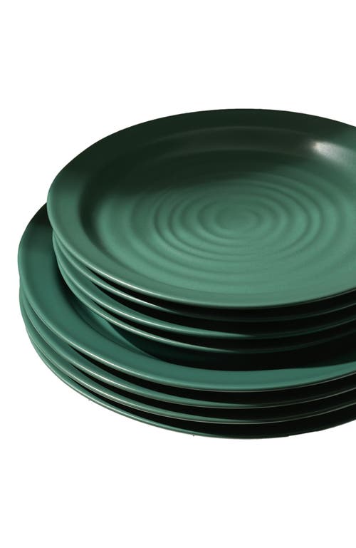 Stone Lain Orbit Stoneware 12-piece Dinnerware Set With Pasta Bowls In Green