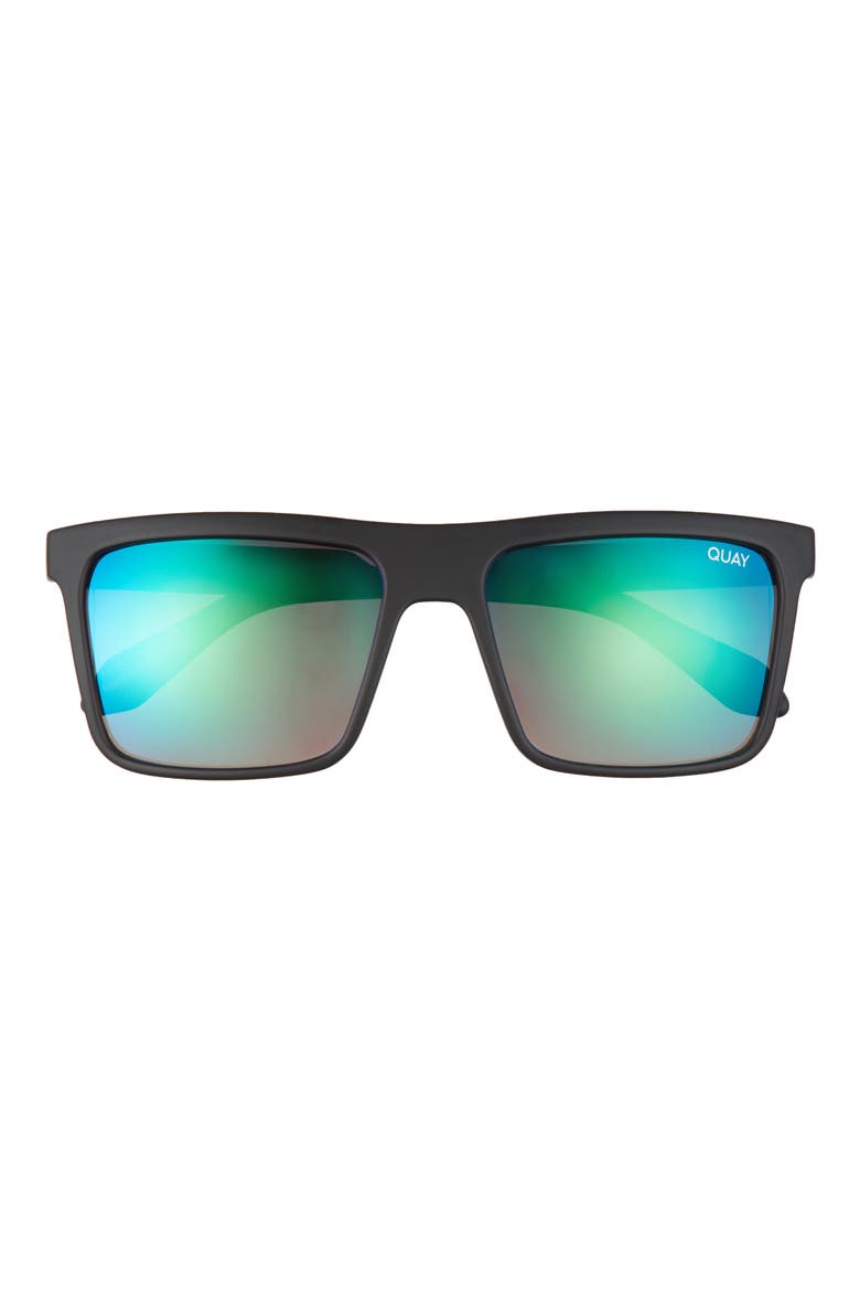 Australia 56mm Gradient Square Sunglasses, Main, color, MATTE BLACK / NAVY MIRROR