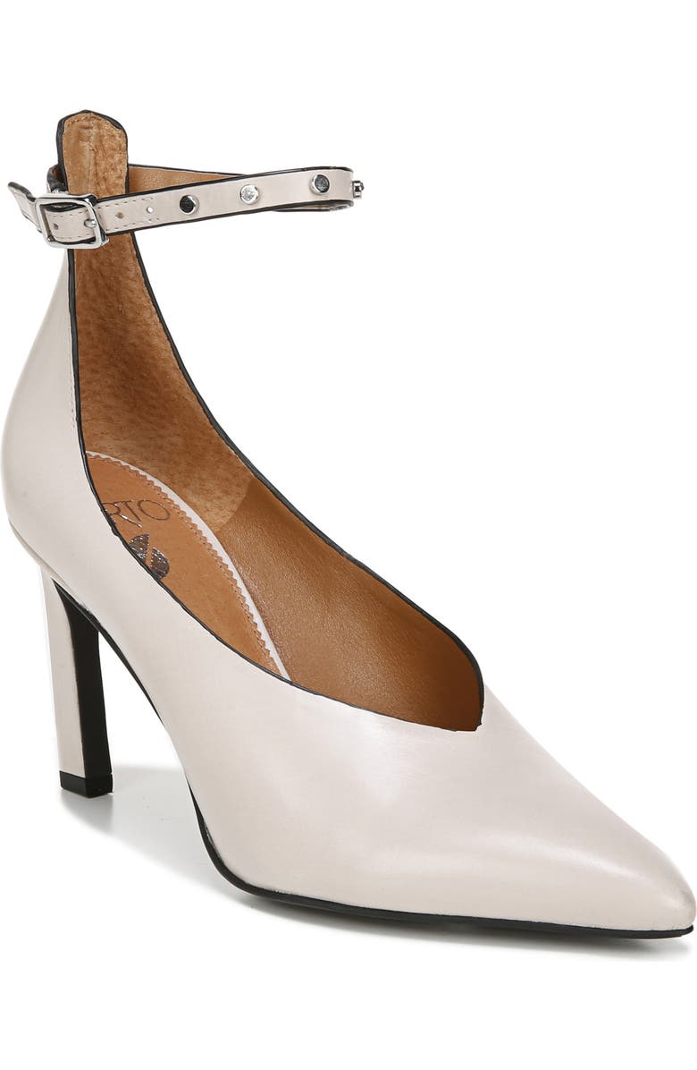 SARTO by Franco Sarto Sarah Ankle Strap Pump, Main, color, Soft Grey Leather
