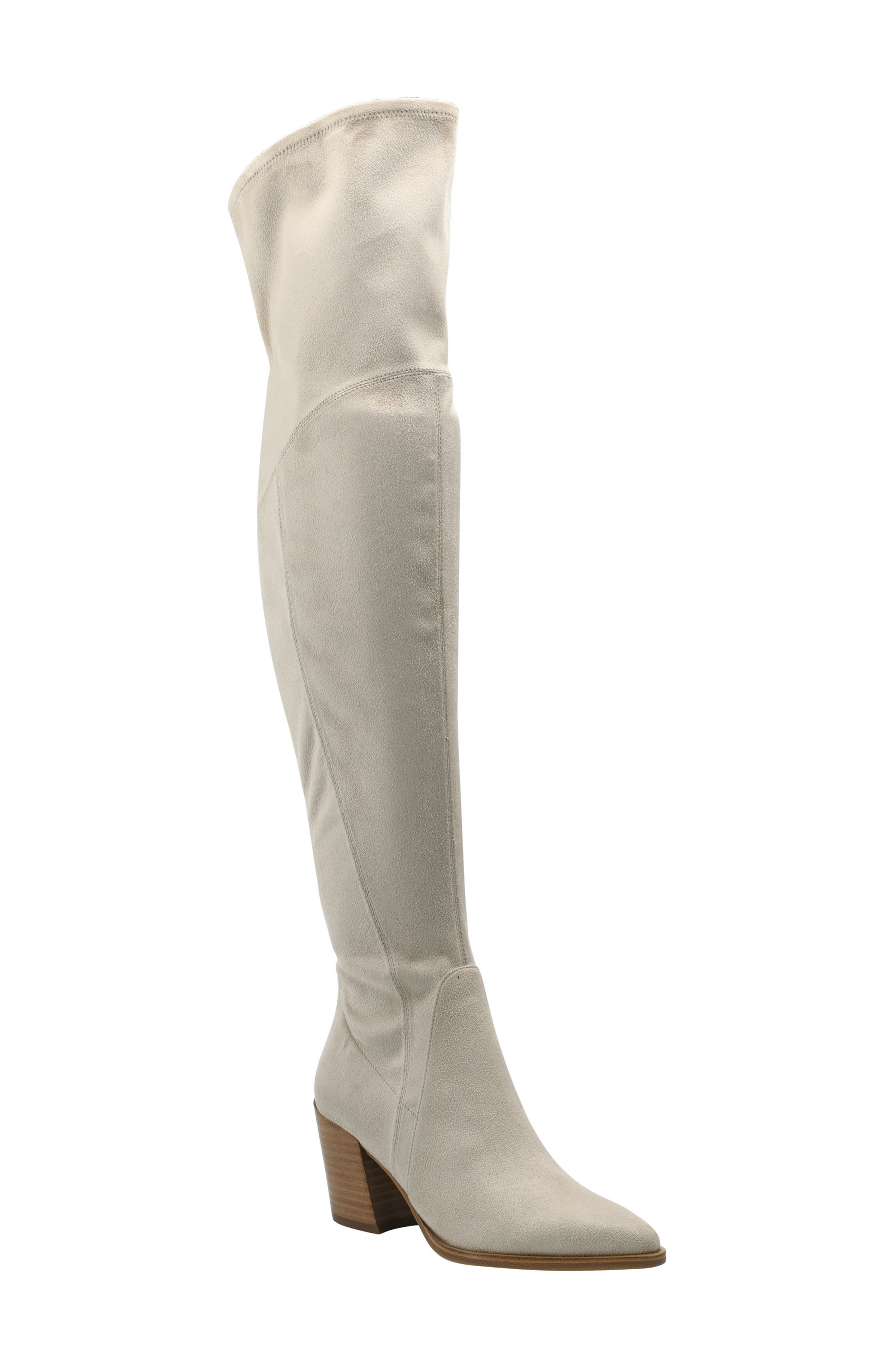 Cathi Pointed Toe Over the Knee Boot, Main, color, IVORY