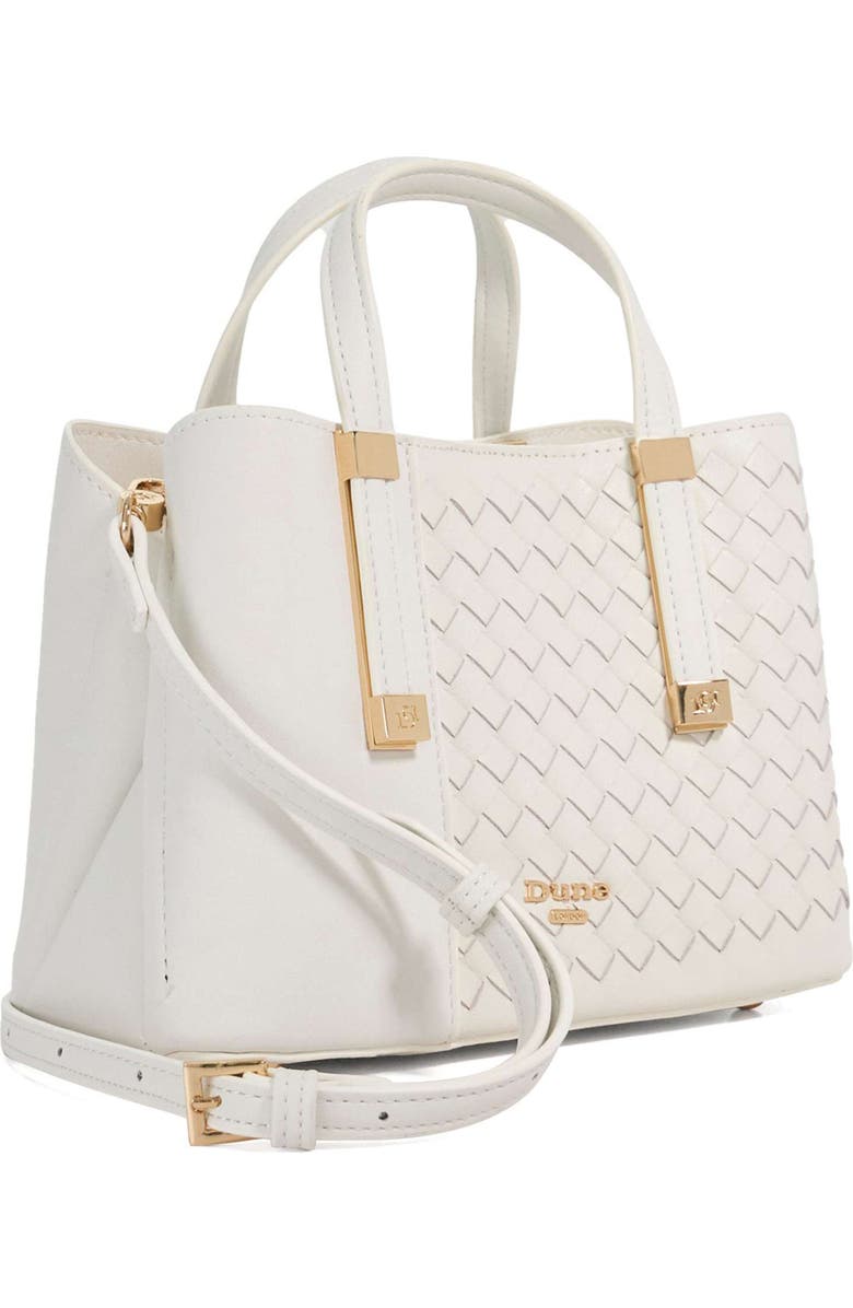 Dune London Dinkydorry Faux Leather Top Handle Bag, Alternate, color, White/ White