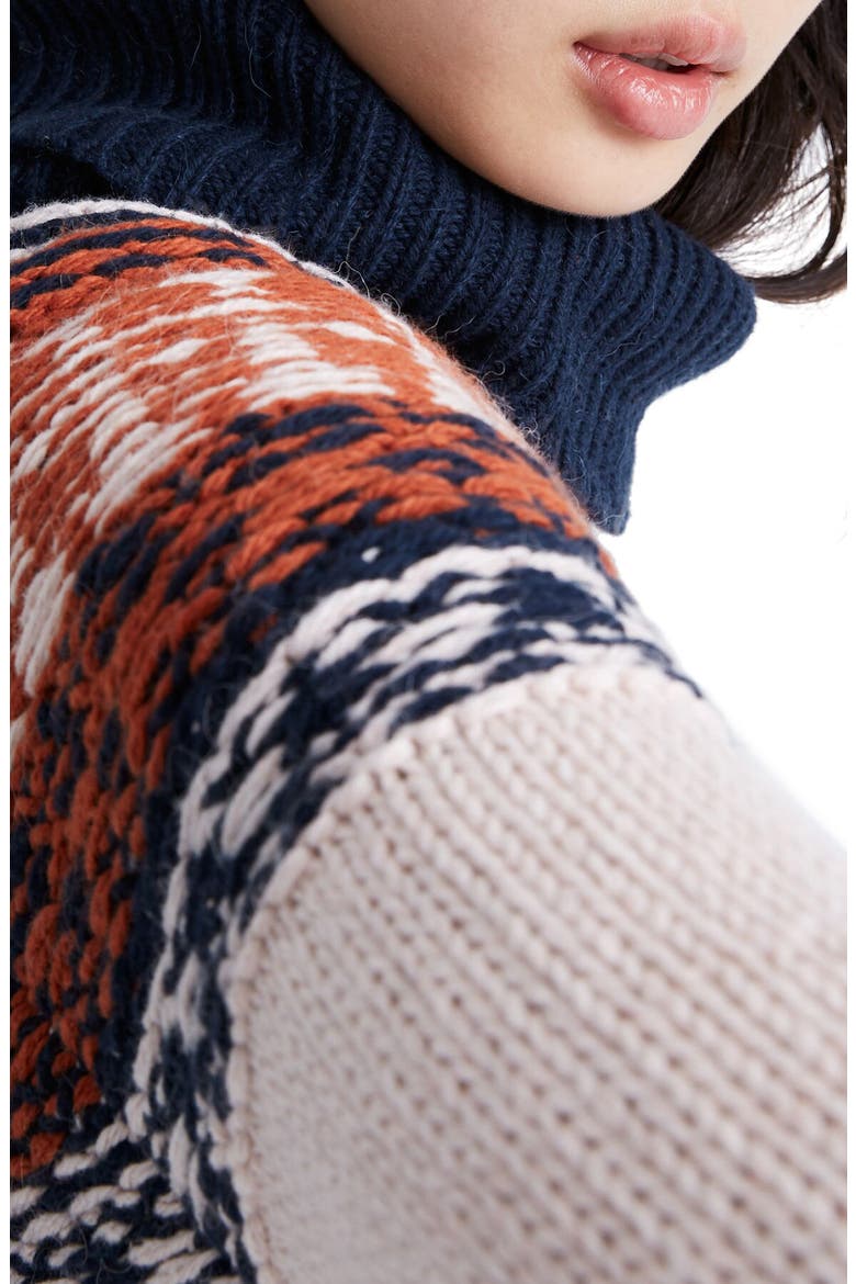 Brookdale Fair Isle Turtleneck Sweater, Alternate, color, AVALON PINK