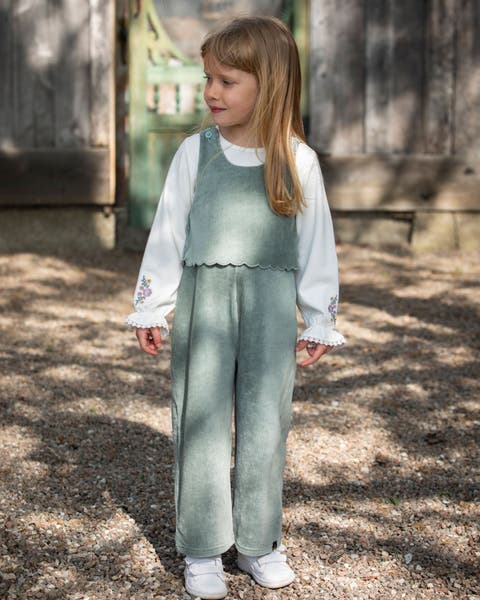 Stretch Velour Faux-Layered Overalls (Little Kid & Big Kid)
