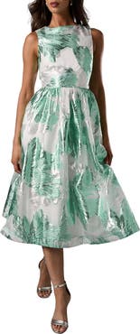 Coast Jacquard Fit And Flare Midi Dress