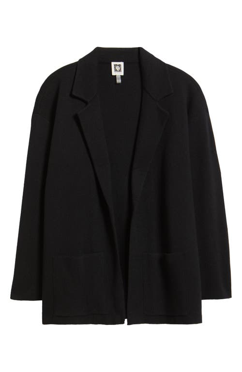 Ak Anne Klein Open Front Knit Blazer In Black
