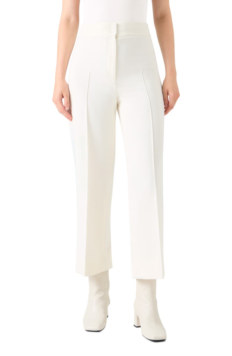 Akris punto Stretch Straight Leg Pants, Main, color, Cream
