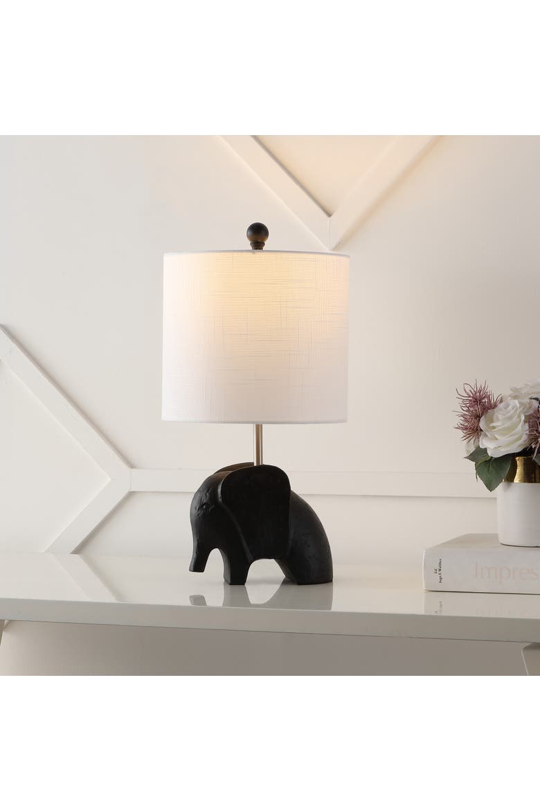 Koda Eclectic Southwestern Resin/Iron Elephant LED Kids' Table Lamp, Alternate, color, Black