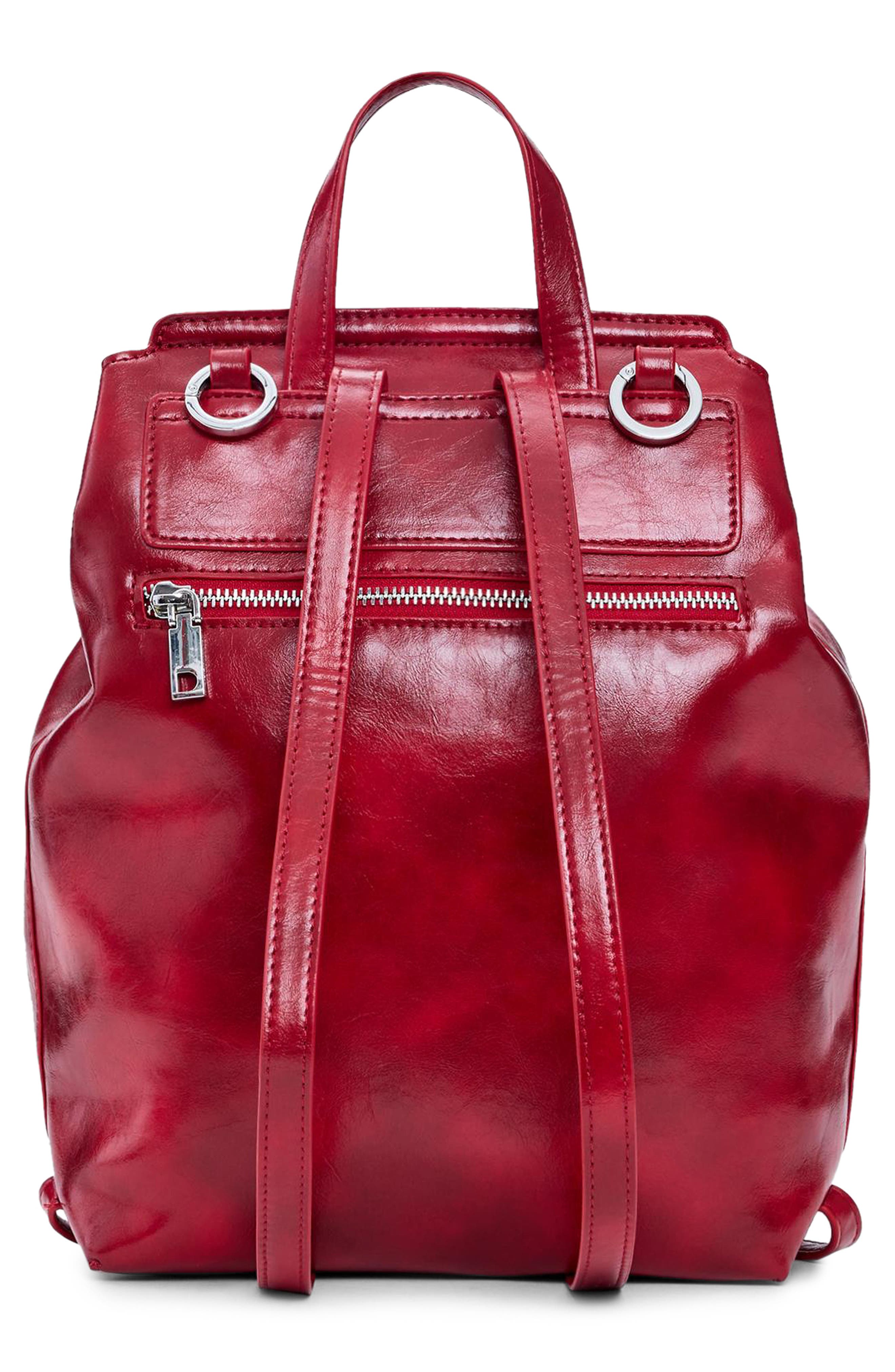 Desigual Mini Logo Embossed Convertible Faux Leather Backpack, Alternate, color, 