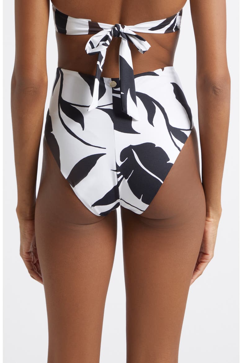 Stilla High Waist Bikini Bottoms, Alternate, color, WHITE/ BLACK