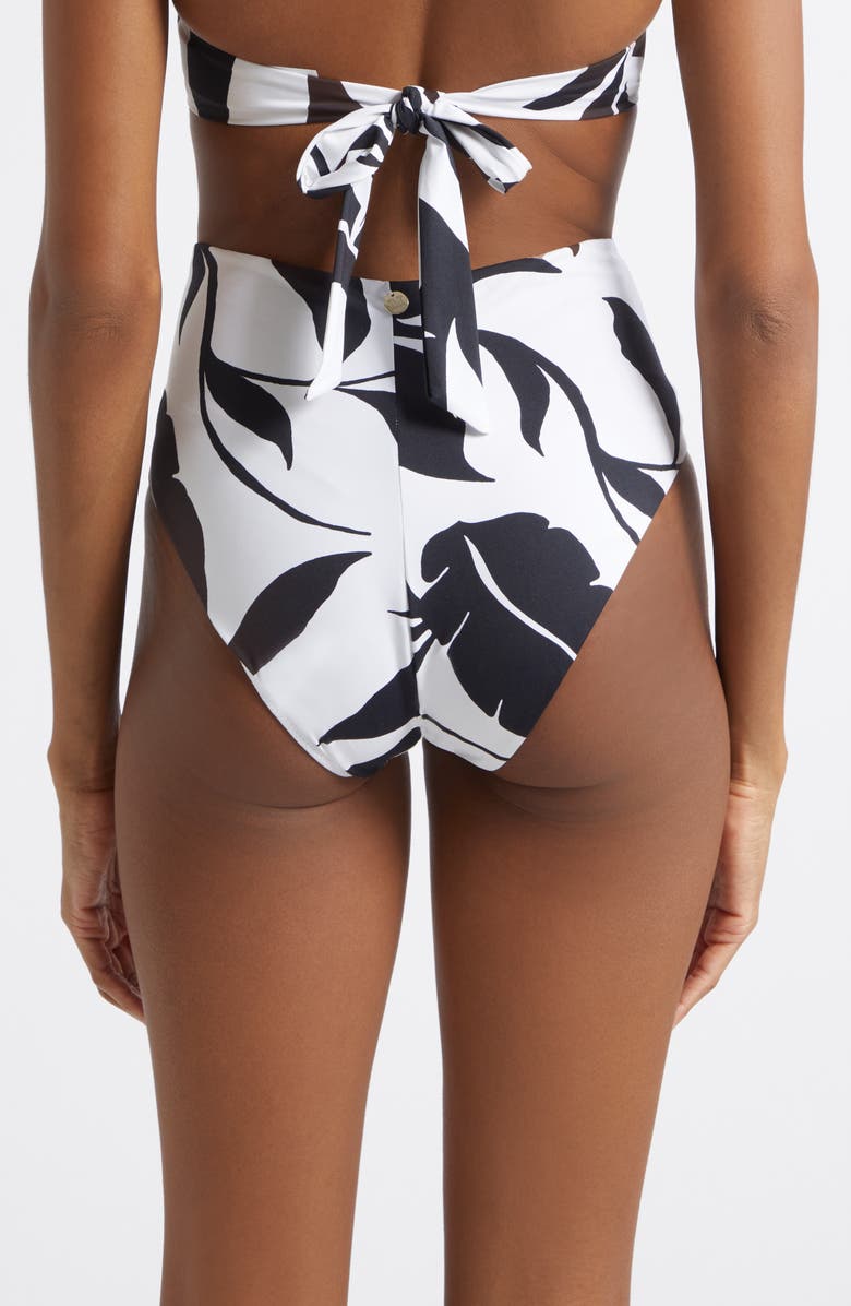 Max Mara Stilla High Waist Bikini Bottoms, Alternate, color, White/ Black