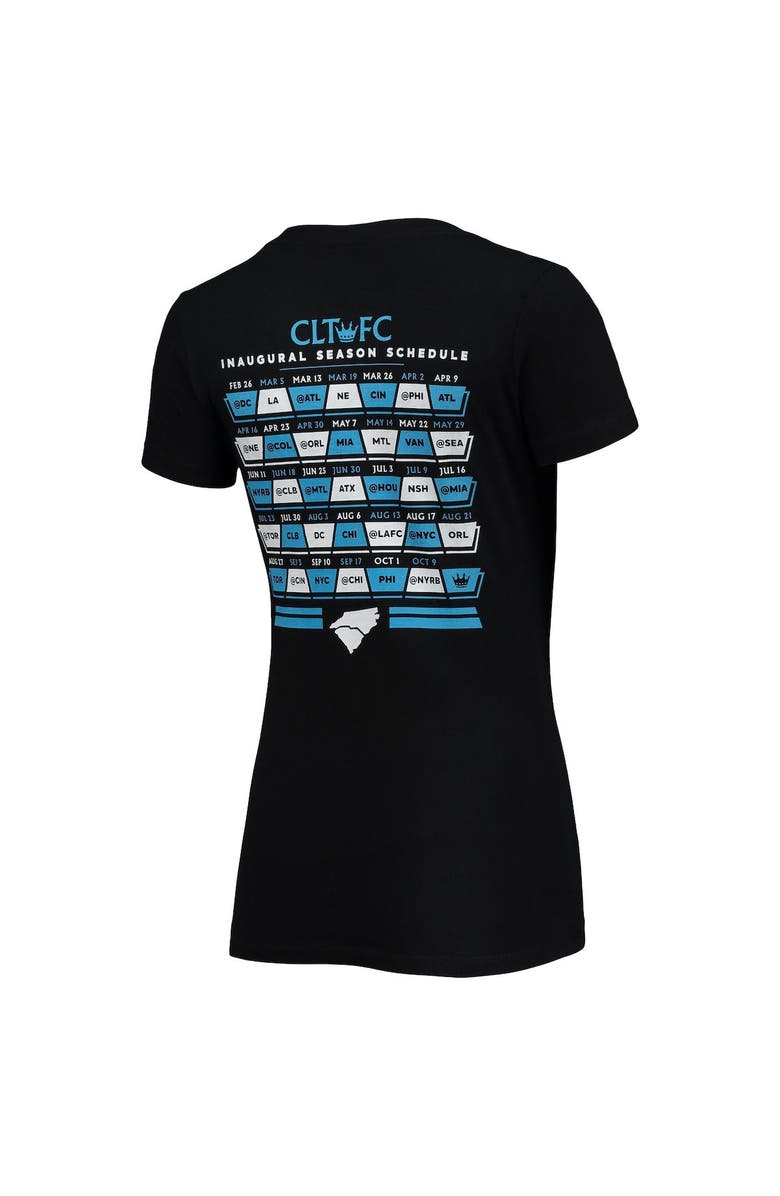 500 LEVEL Women's Black Charlotte FC Inaugural Season V-Neck T-Shirt, Alternate, color, Black