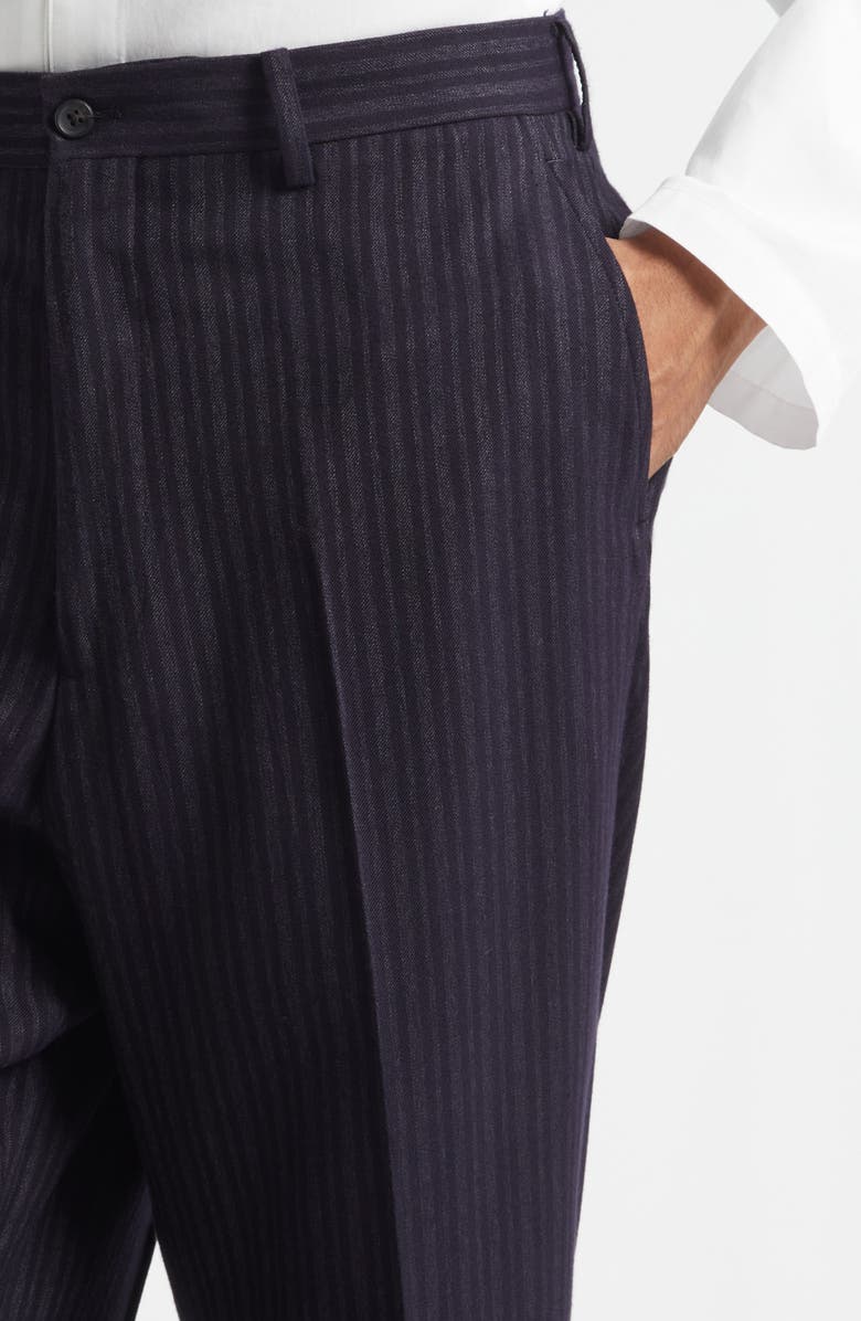 Yohji Yamamoto Flat Front Pants, Alternate, color, Black