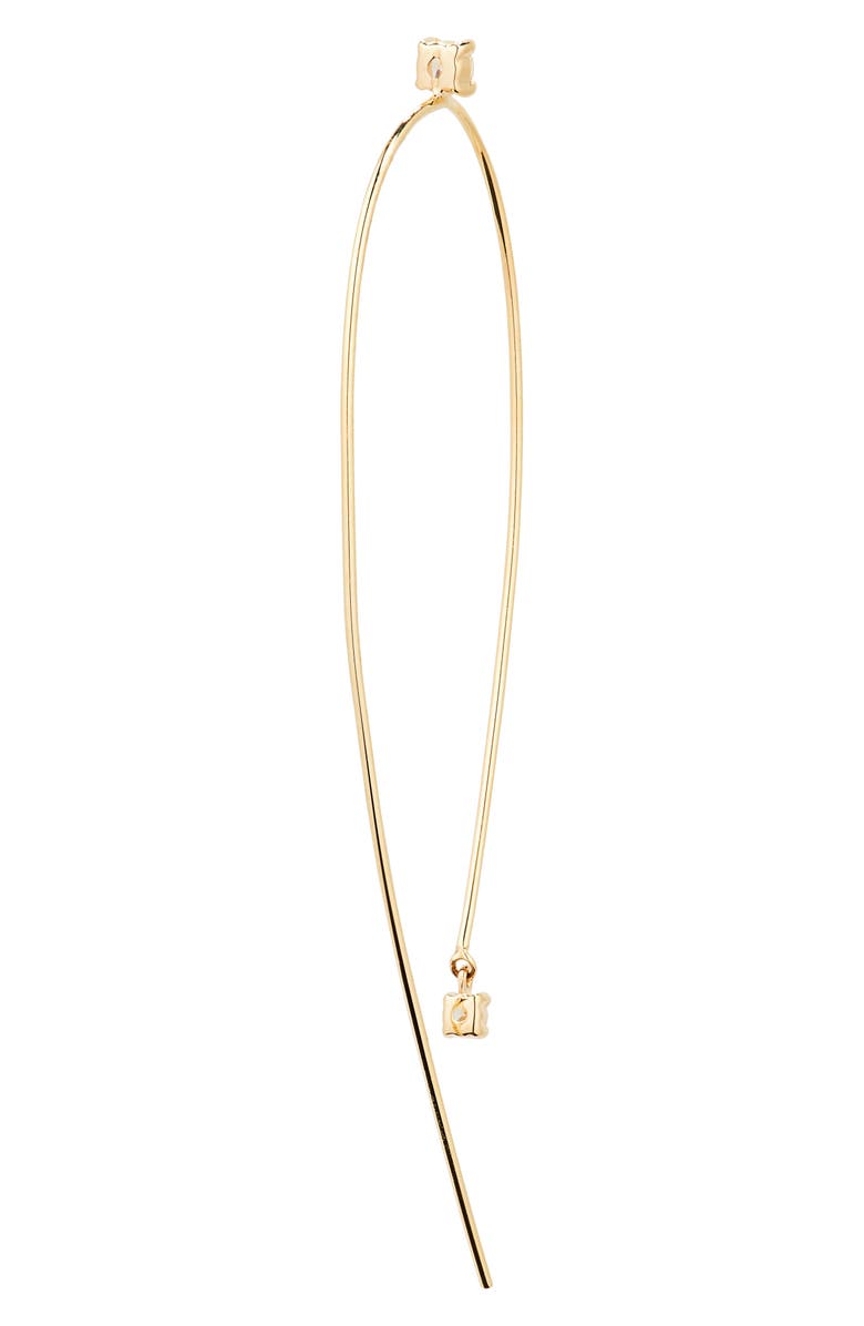 LANA 14K Gold Diamond Wire Hoop Earrings, Alternate, color, Yellow Gold