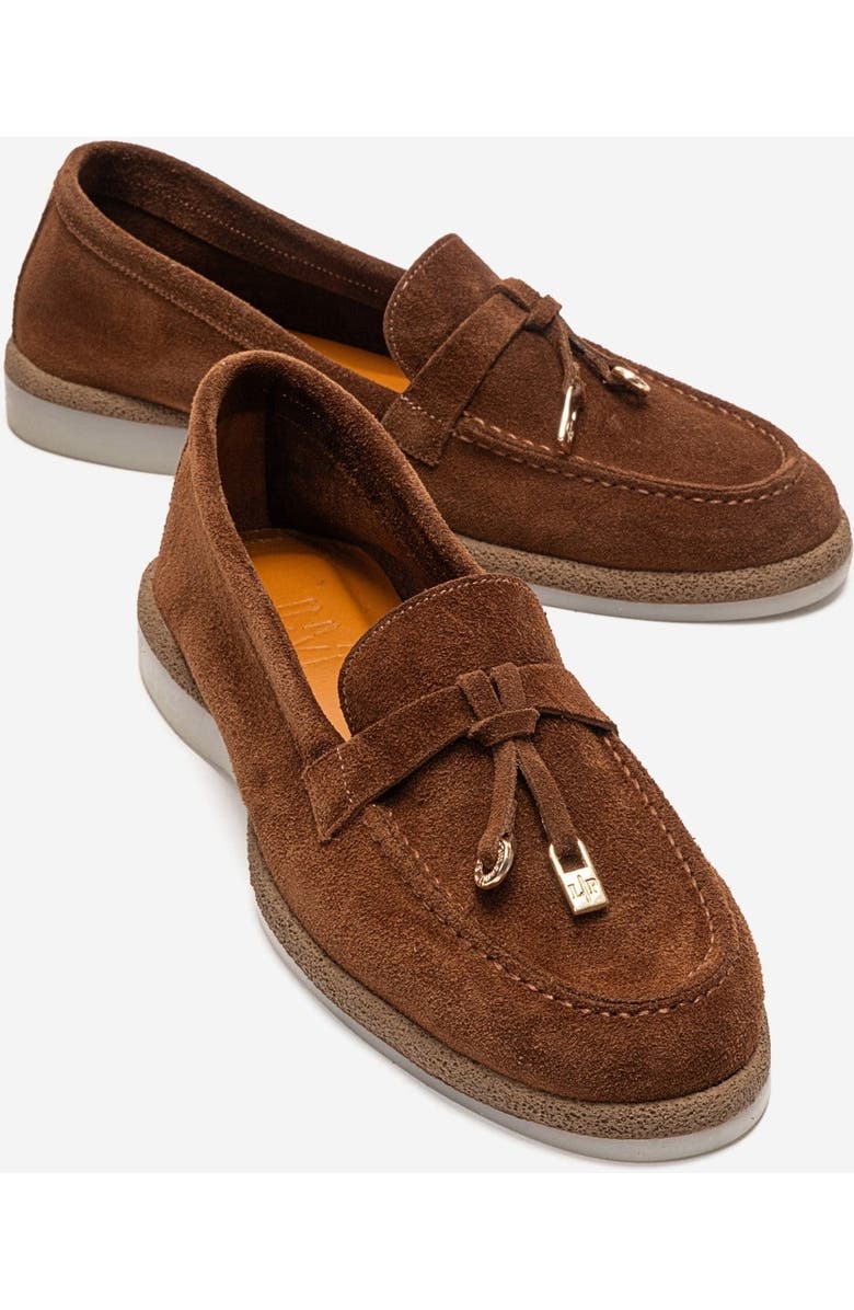 Forever & Always Shoes Ilvena Leather Loafer, Main, color, Cognac Suede