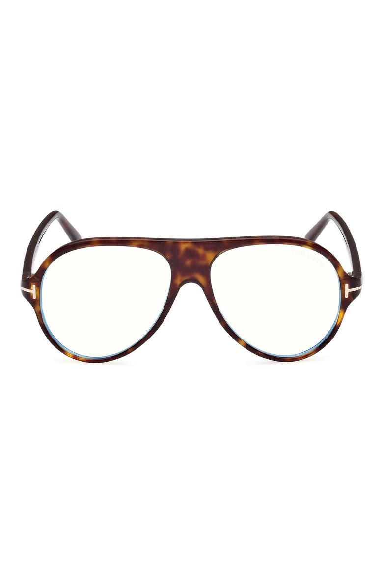 53mm Pilot Blue Light Blocking Optical Glasses, Main, color, HAVANA ECO / BLUE BLOCK