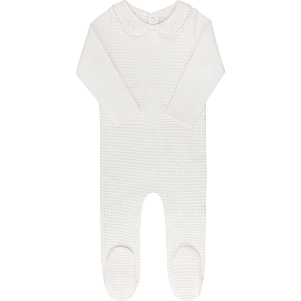 Ely's & Co. Ribbed Embroidered Collar Collection In White
