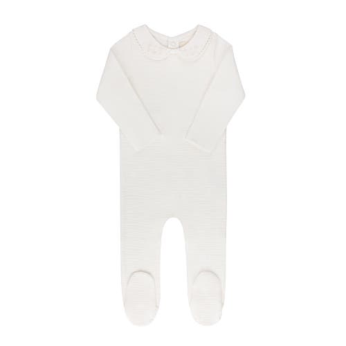 Ely's & Co. Ribbed Embroidered Collar Collection In White