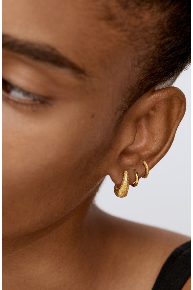 Antica Textured Mini Huggie Hoop Earrings, Alternate, color, GOLD VERMEIL