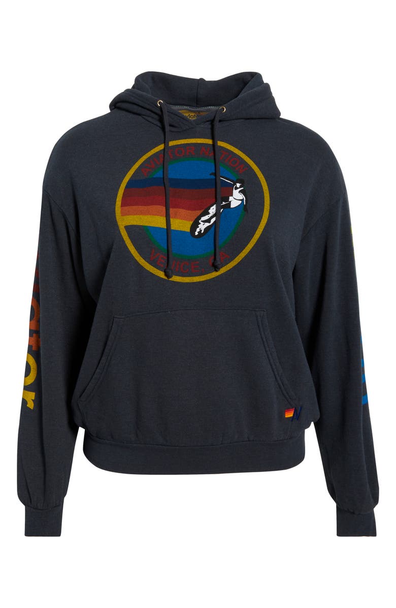 Aviator Nation Relaxed Graphic Hoodie, Alternate, color, Charcoal