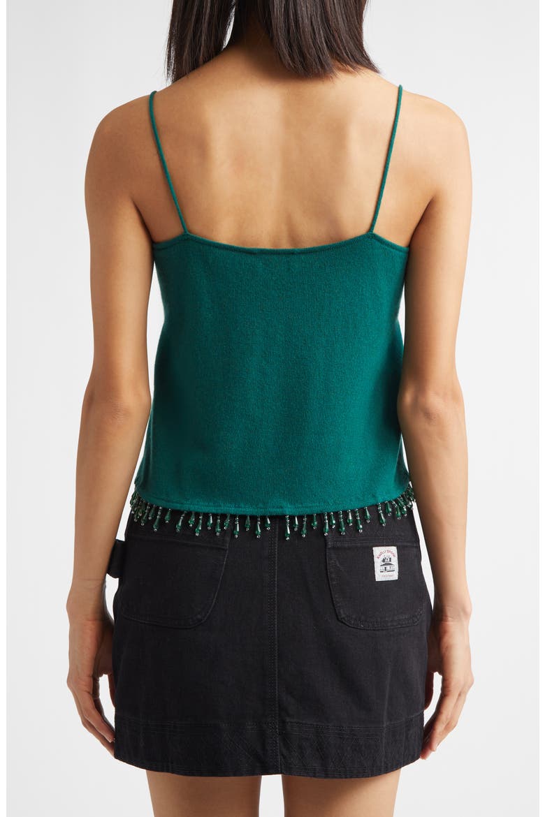 Lodge Beaded Cashmere Camisole, Alternate, color, DARK GREEN