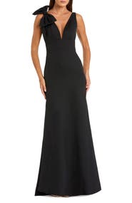 Mac Duggal Sleeveless V Neck Bow Detail Mermaid Gown