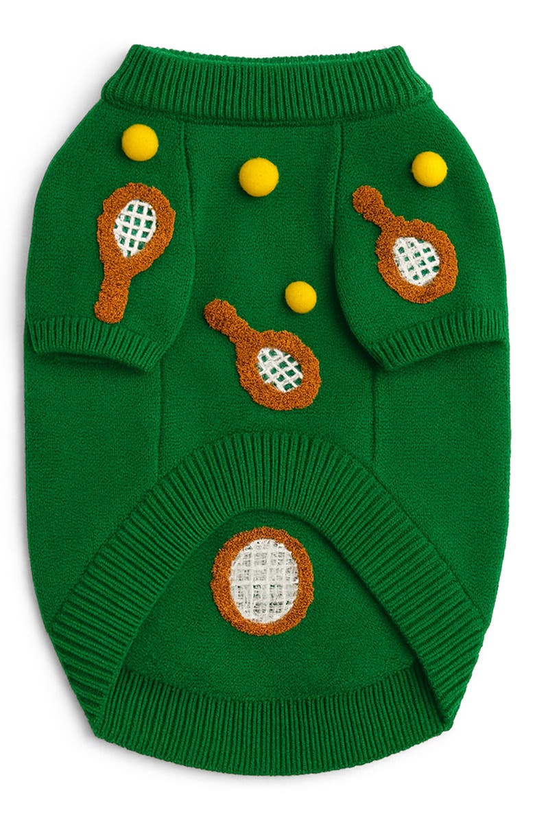 Found My Animal Tennis 3D Appliqué Pet Sweater, Alternate, color, 