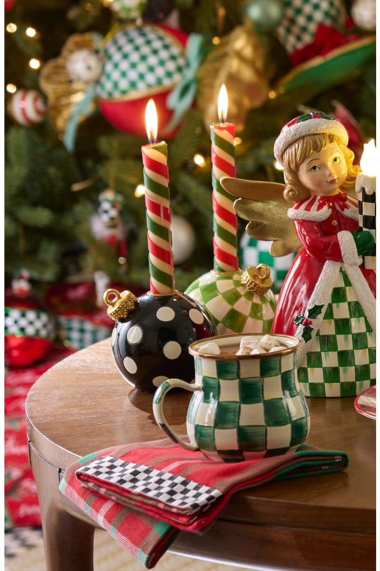Check It Out Set of 4 Ornament Candleholders, Alternate, color, GREEN