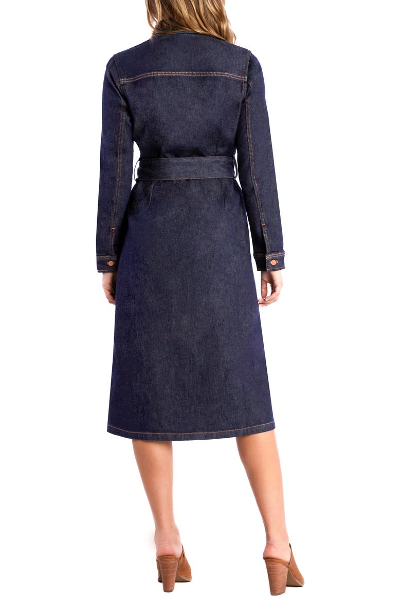 Allura Long Sleeve Denim Midi Shirtdress, Alternate, color, ALLURA BLUE