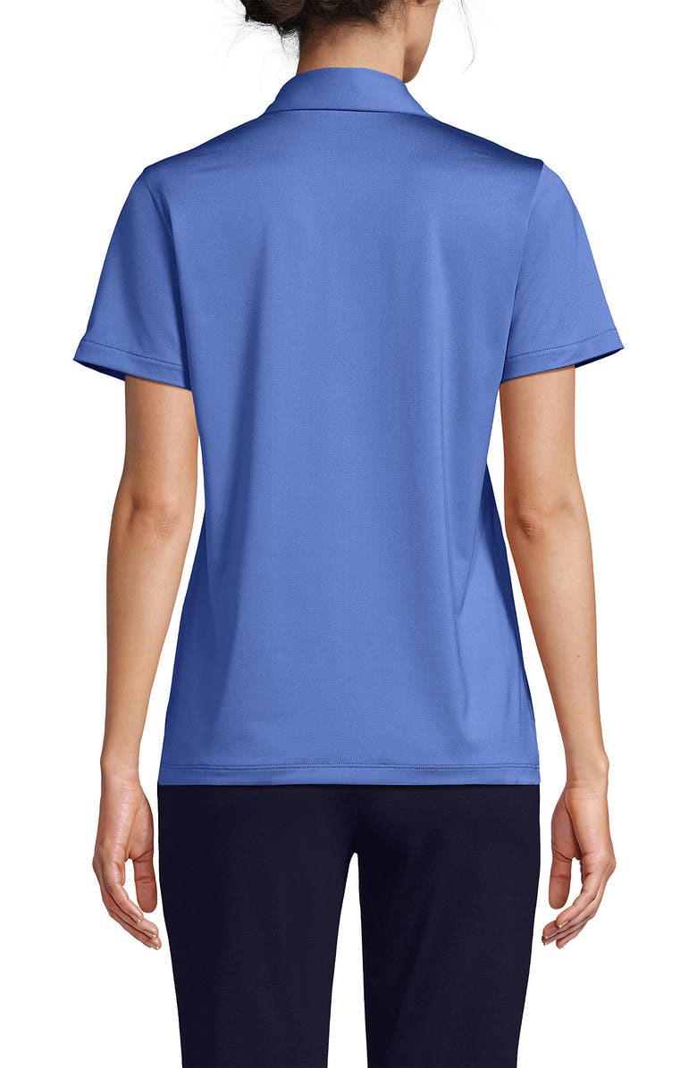 Lands' End Short Sleeve Rapid Dry Sport Neck Polo Shirt, Alternate, color, True Blue