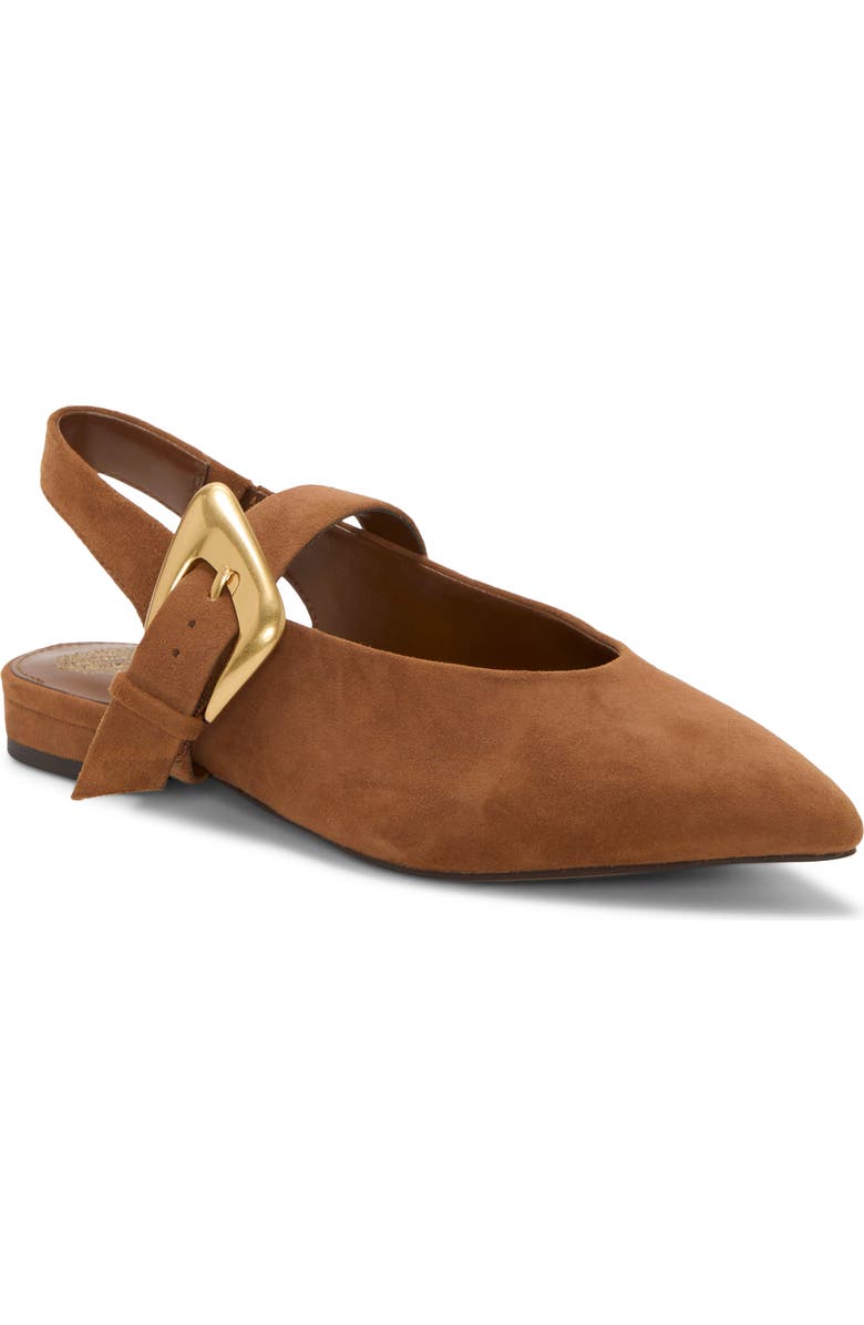 Vince Camuto Amoret Pointed Toe Slingback Flat, Main, color, Burnt Sugar Torsue