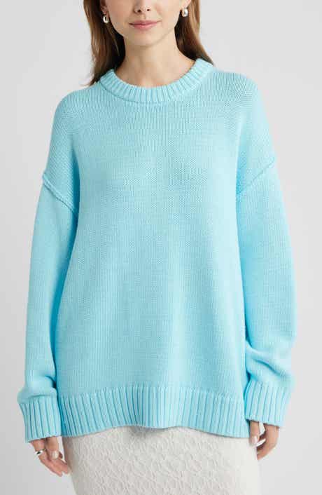 Open Edit Oversize Crewneck Cotton Sweater