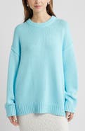 Open Edit Oversize Crewneck Cotton Sweater