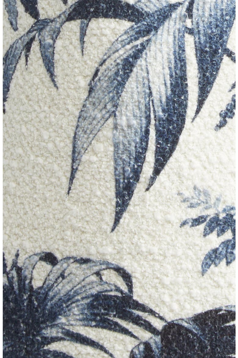 Palm Leaves Print Cotton & Wool Blend Tweed Dress, Alternate, color, NAVY/ IVORY
