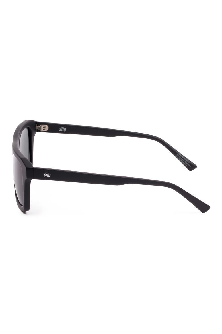 GT 59mm Polarized Square Sunglasses, Alternate, color, BLACK