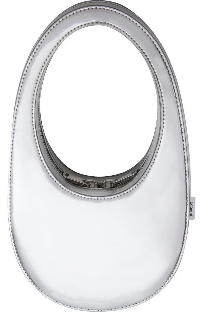 Coperni Mini Swipe Metallic Faux Leather Bag, Alternate, color,