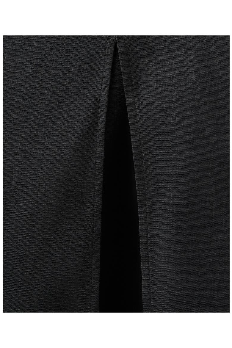 Stretch Linen & Cotton Blend Midi Skirt, Alternate, color, BLACK